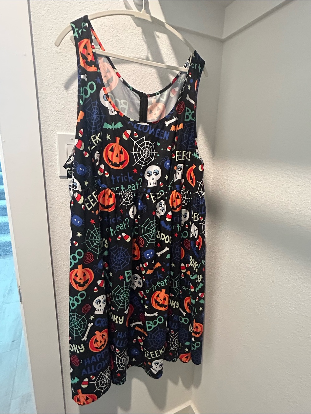 NWOT Halloween Dress - Black Pumpkin & Skull Print 5X